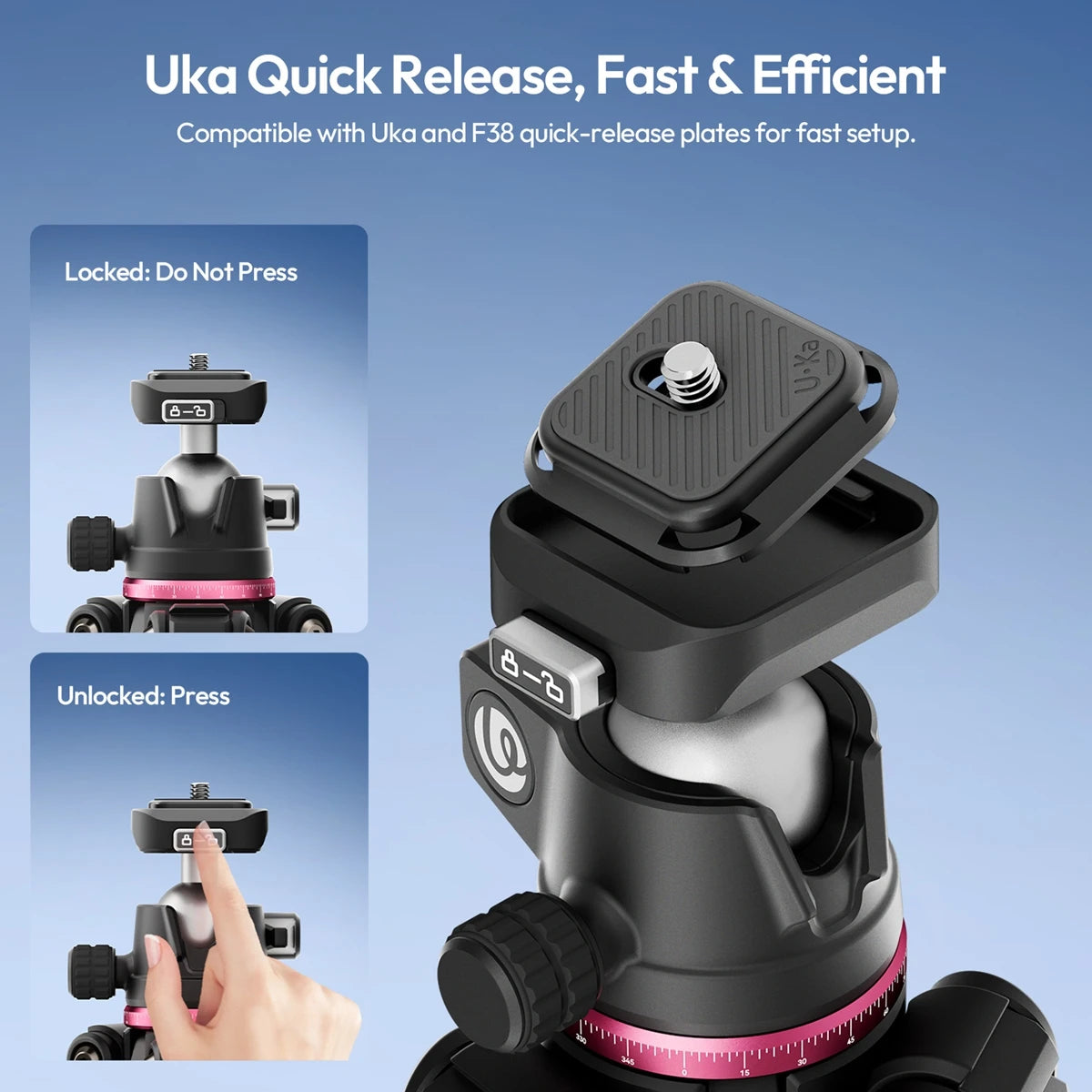 Ulanzi TZ01 Carbon Fiber Tripod Professional Lightweight Photography Travel With Quick Release Plate For DSLR Camera Canon Sony