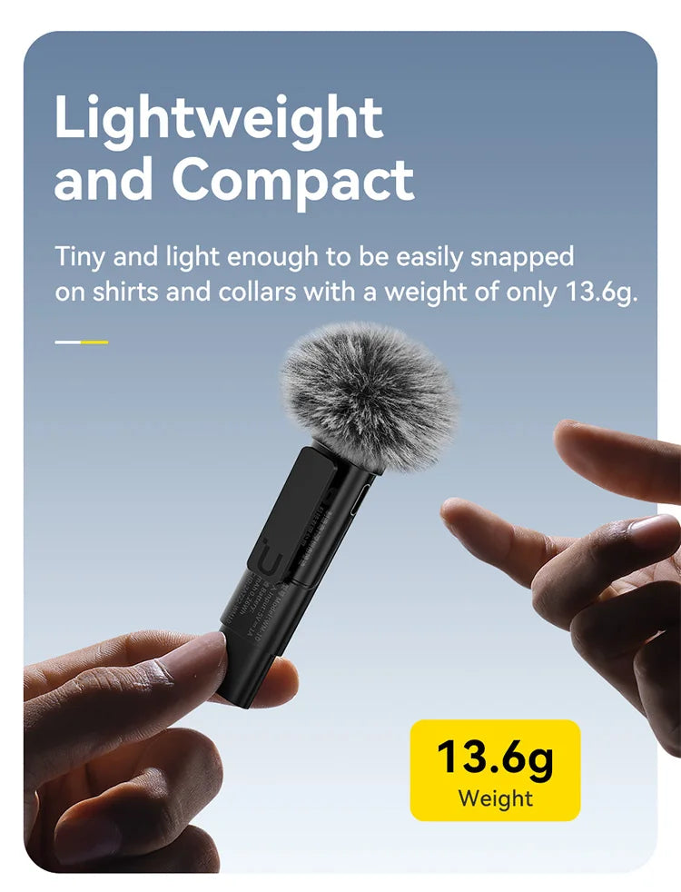 Ulanzi WM-10 Wireles Lavalier Microphone 1 to 1 Mic USB C for Android iPhone with Windproof Sponge For Live Streaming Recording