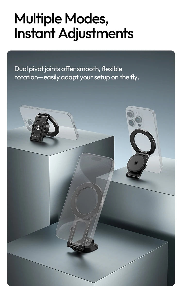 Ulanzi Magnetic Phone Holder Stand Foldable Magnet Clip Clamp Mount for Tripod Bracket Macsafe iPhone 15 14 13 12 Samsung
