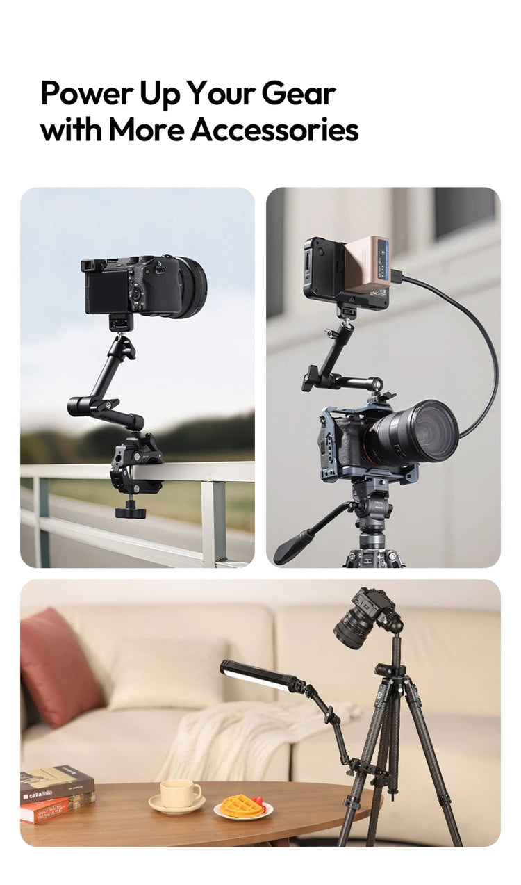 Ulanzi Magic Arm Super Clamp with 360° Mini Ball Head Quick Release Clamp Bracket Tripod Mount 1/4 Screw Clip for DSLR Camera Go