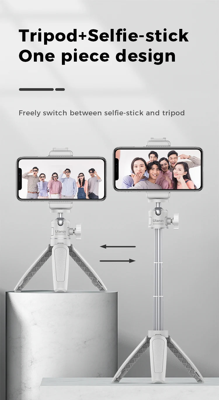 Ulanzi MT-08 Mini Smartphone DSLR Tripod for Sony ZV1 Canon M50 Cold Shoe Tripod Mount for LED Light Microphone Vlog Tripod Kit