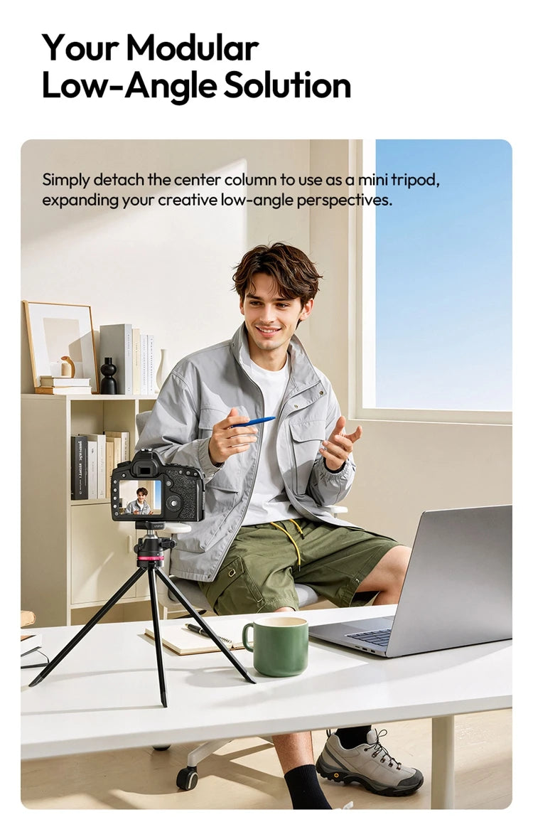 Ulanzi TZ01 Carbon Fiber Tripod Professional Lightweight Photography Travel With Quick Release Plate For DSLR Camera Canon Sony