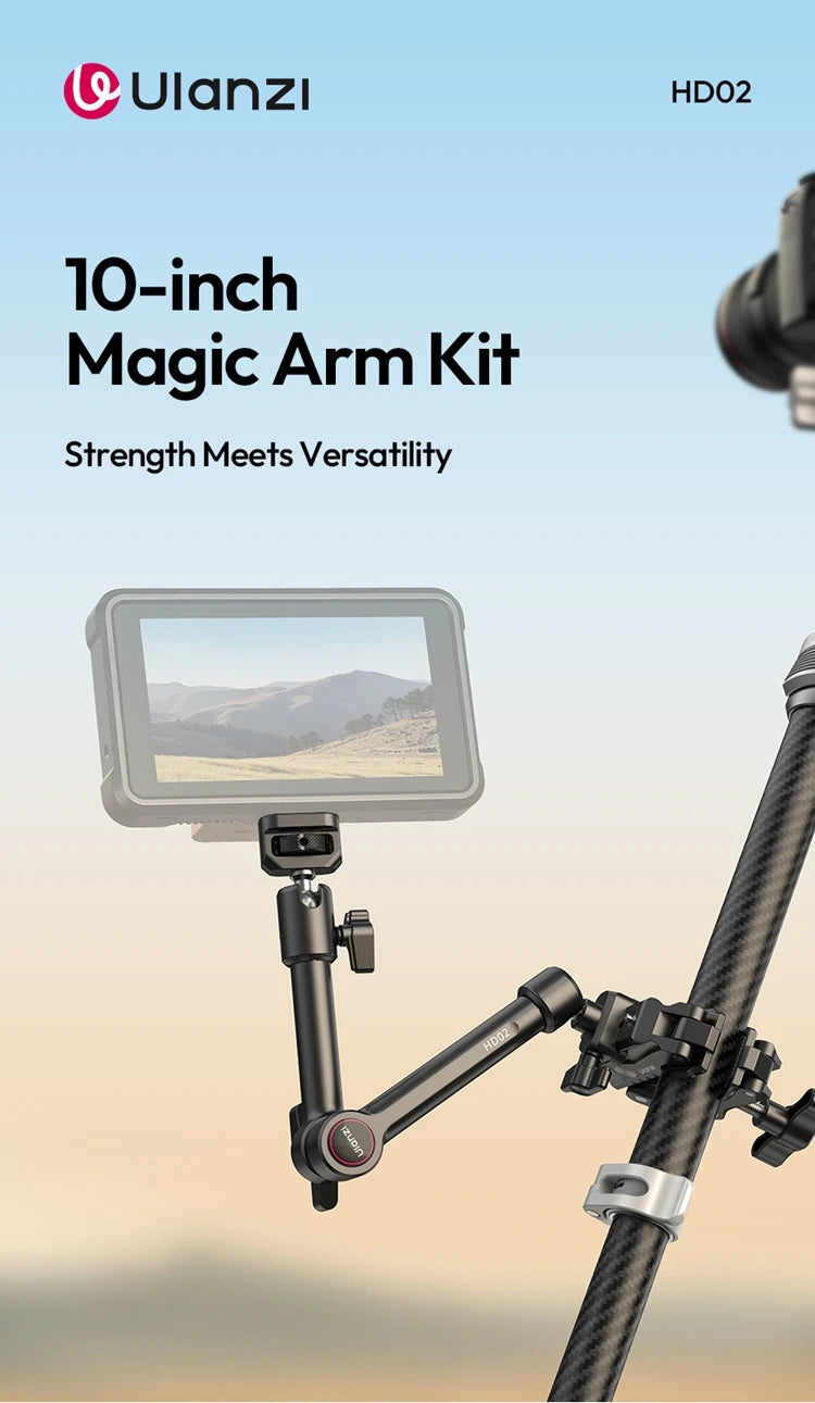 Ulanzi Magic Arm Super Clamp with 360° Mini Ball Head Quick Release Clamp Bracket Tripod Mount 1/4 Screw Clip for DSLR Camera Go