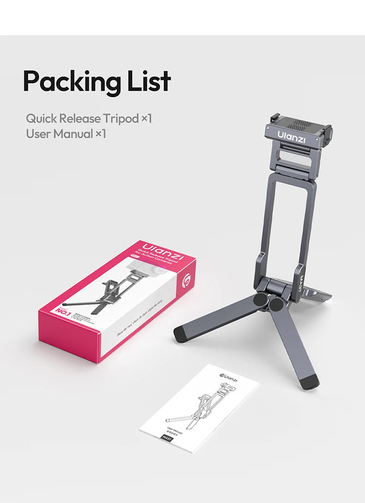 Ulanzi Stand Tripod for DJI OSMO Action 6 5 Nano Magnetic Mini Light Weight Mantis Hook Desktop Action Camera Accessories