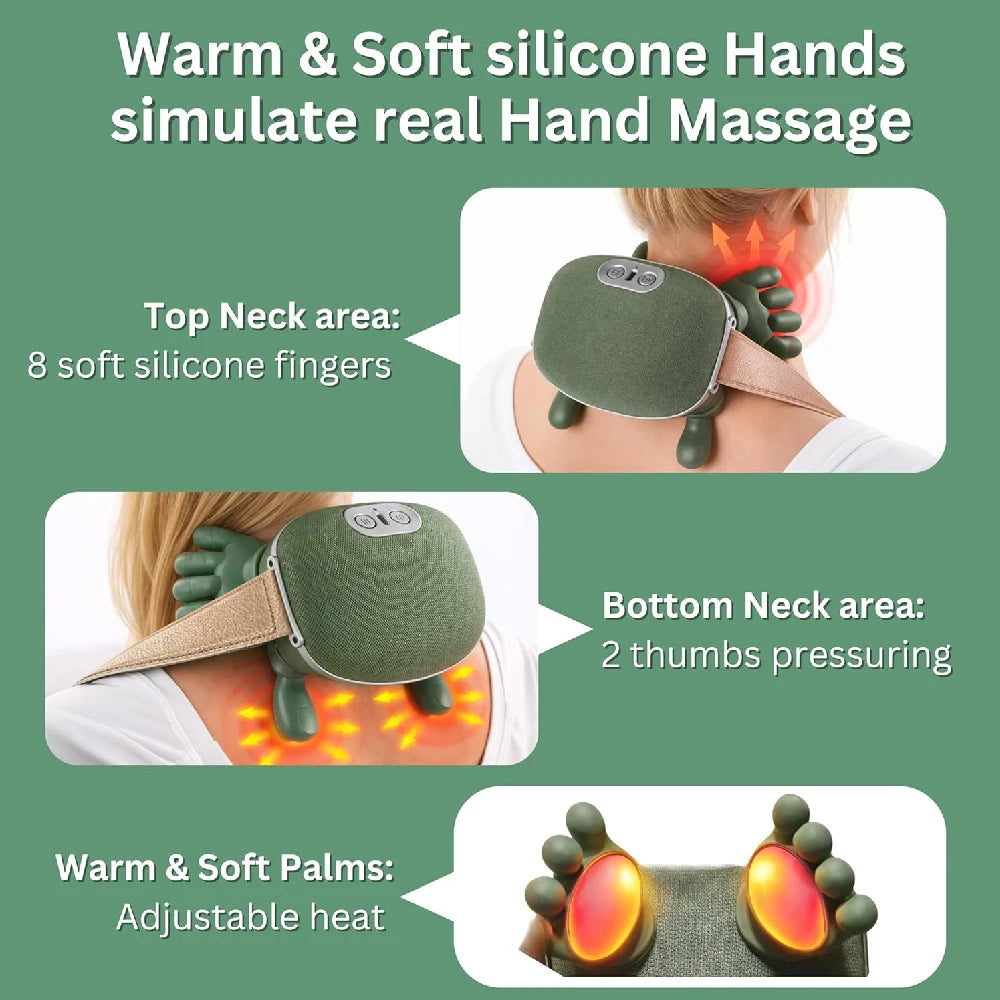 4D Heat Neck & Shoulder Massager delivers a professional-quality massage experience with advanced 4D bionic kneading technology that mimics